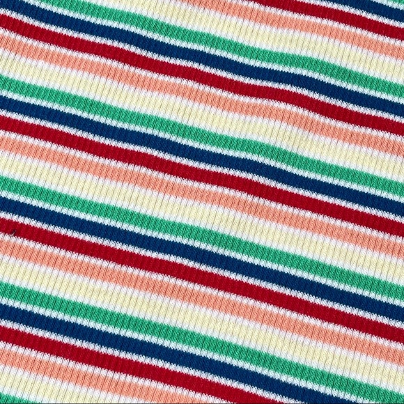 No Boundaries size large rainbow striped spaghetti strap ribbed crop top NWT - Picture 5 of 14